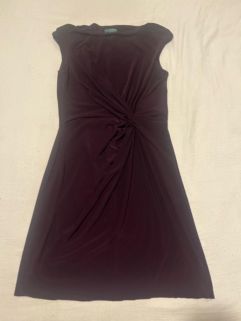 Lauren Ralph Lauren Knot-Front Midi Dress in Plum